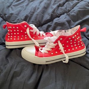 Studded Red Sneakers